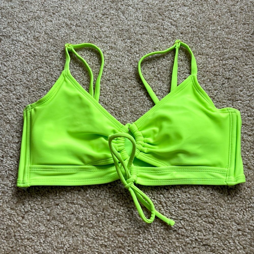 Neon green bikini top